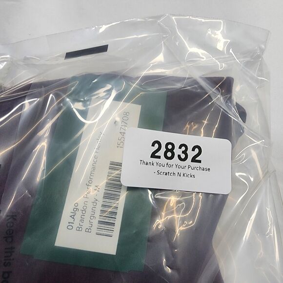 NWT 01.Algo Men's Henley Brandon Performance Burgundy Shirt Long Sleeve Size M - Picture 9 of 9